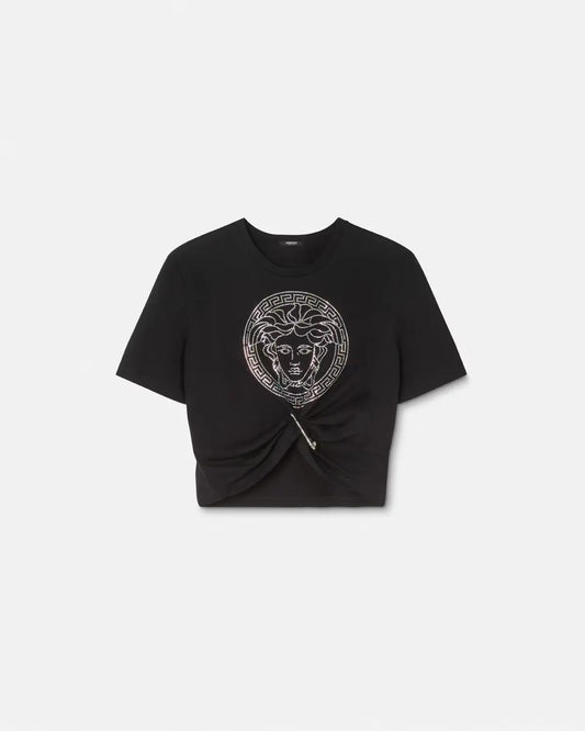 Versace Crystal Medusa Cropped T-shirt