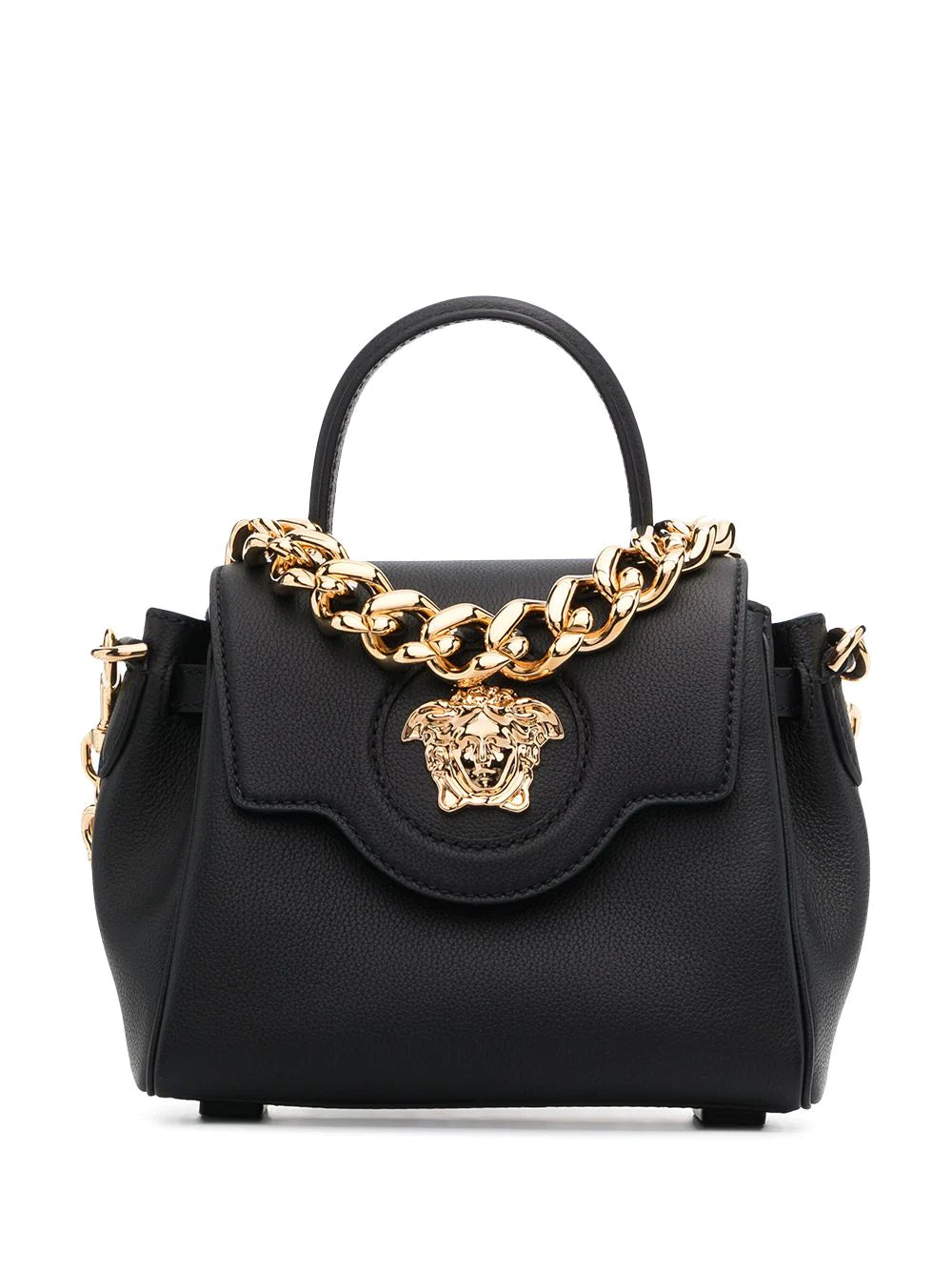 Versace | La Medusa Small Leather Handbag | Black Tu