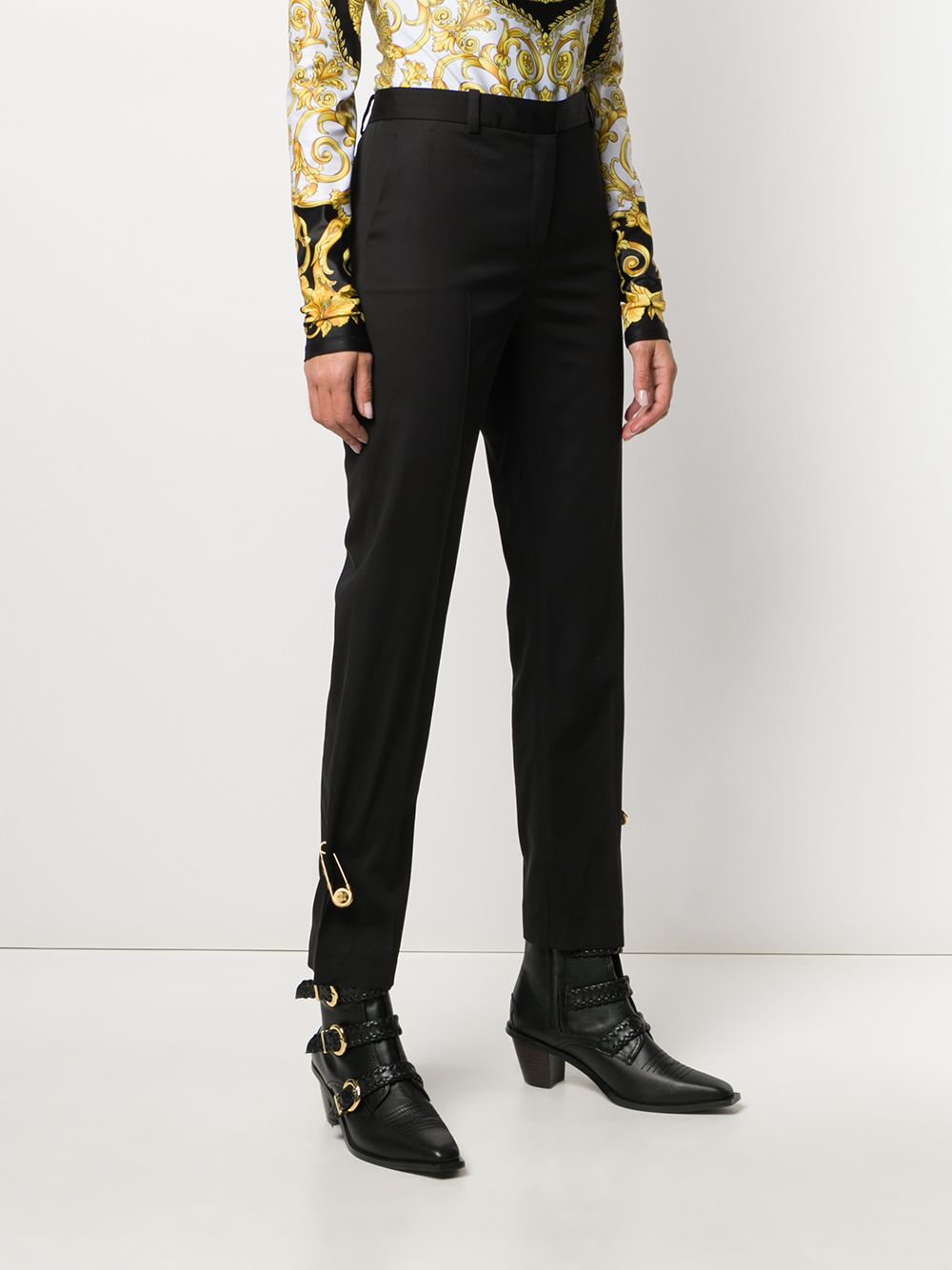 Versace Black Safety Pin Trousers