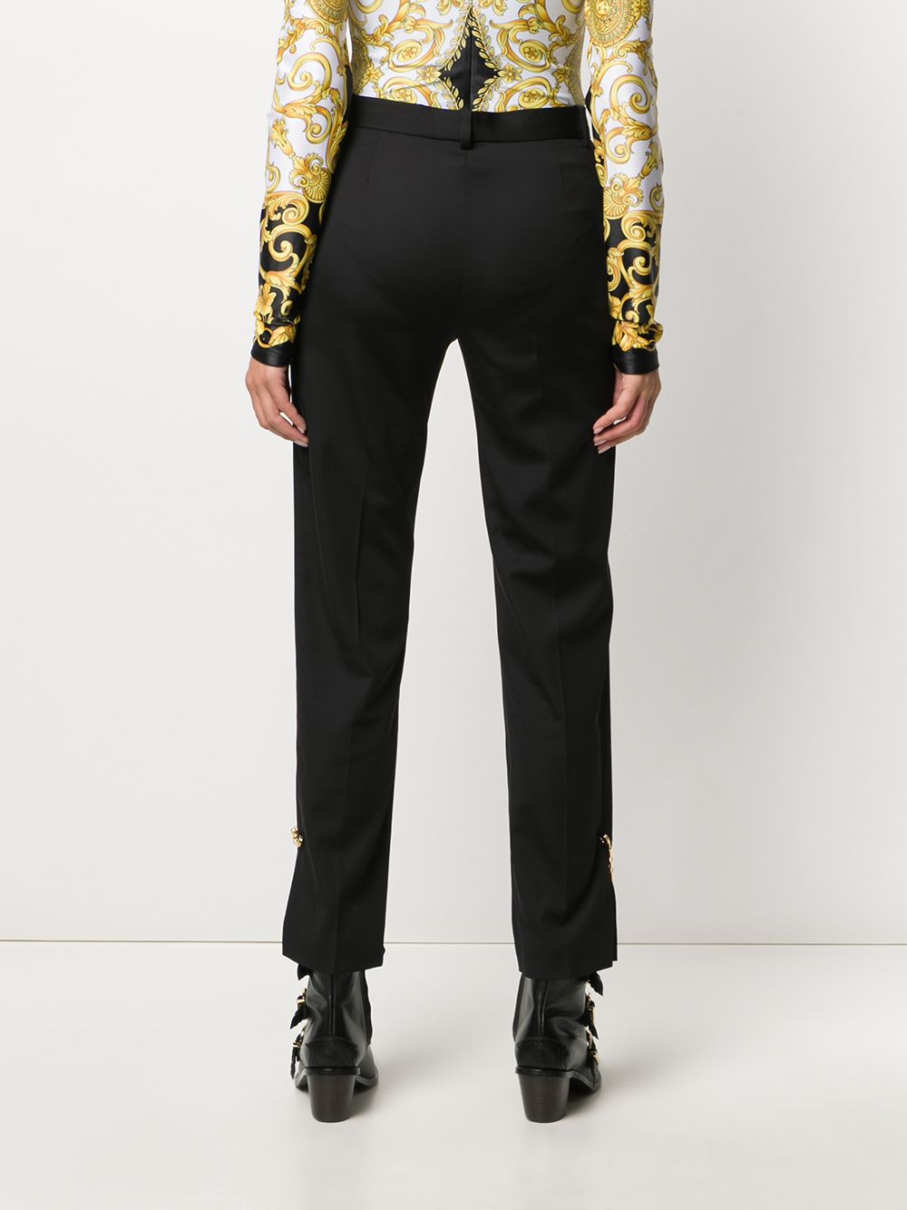 Versace Black Safety Pin Trousers