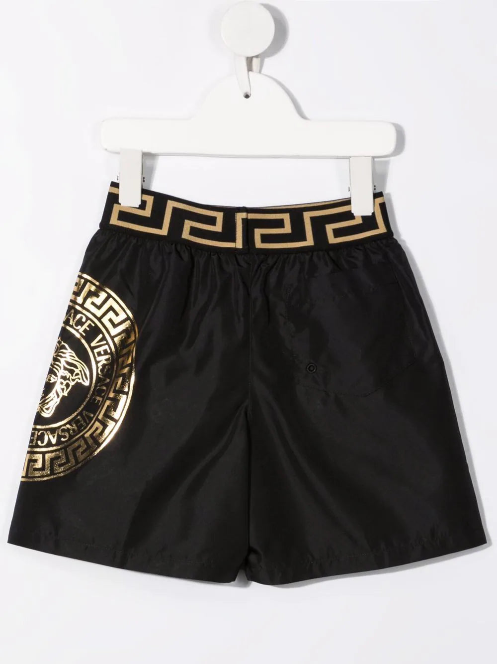 Versace Kids Black & Gold Medusa Swim Shorts