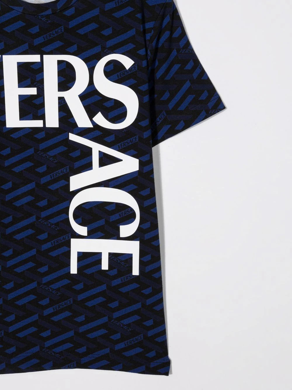 Versace Kids Blue & Black Logo T-shirt