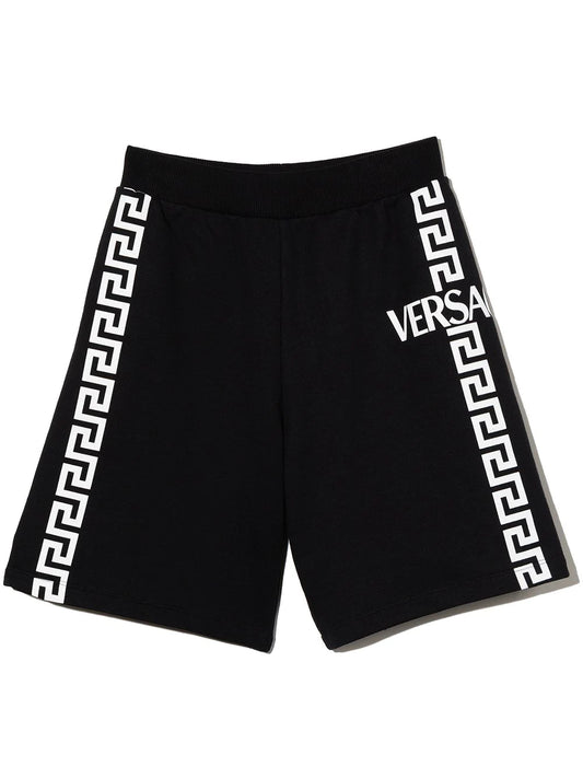 Versace Kids Black Greca Shorts
