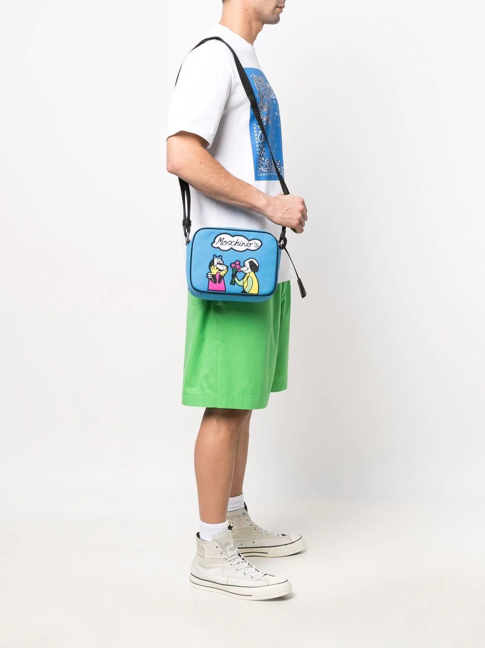 Moschino Blue Applique Shoulder Bag