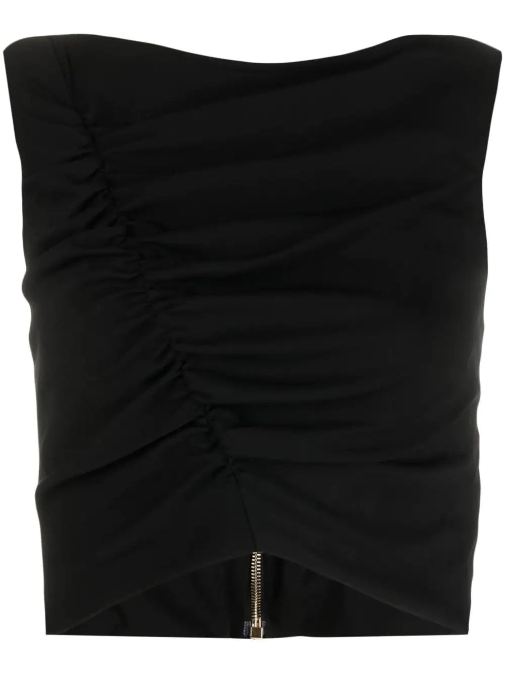 Versace Black Gathered Sleeveless Top