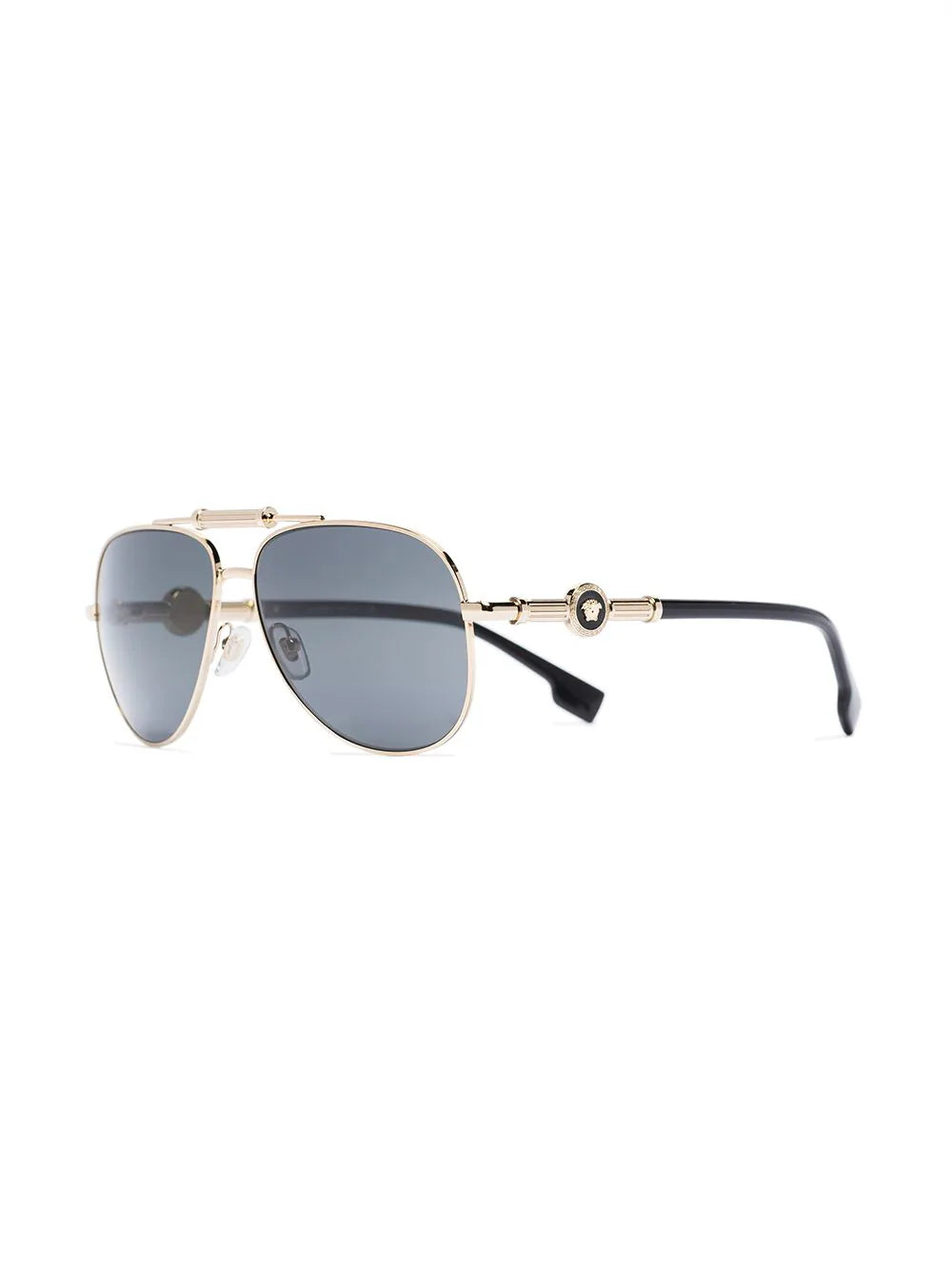 Versace Gold Medusa Polar Grey Sunglasses