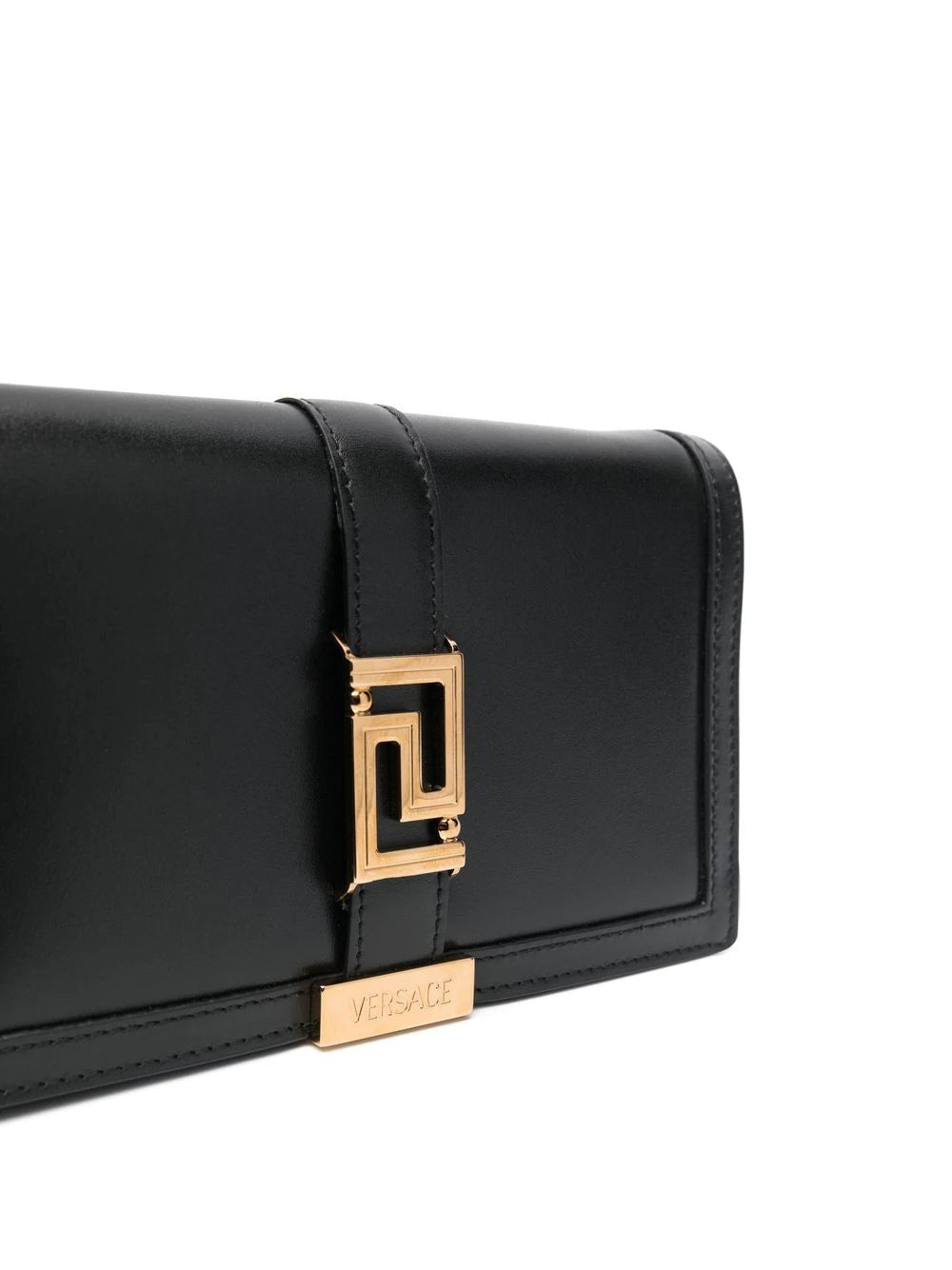 Versace Black with Gold Leather Greca Goddess Mini Bag