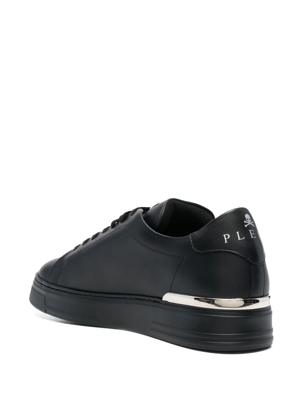 Philipp Plein Black Hexagon Leather Sneakers