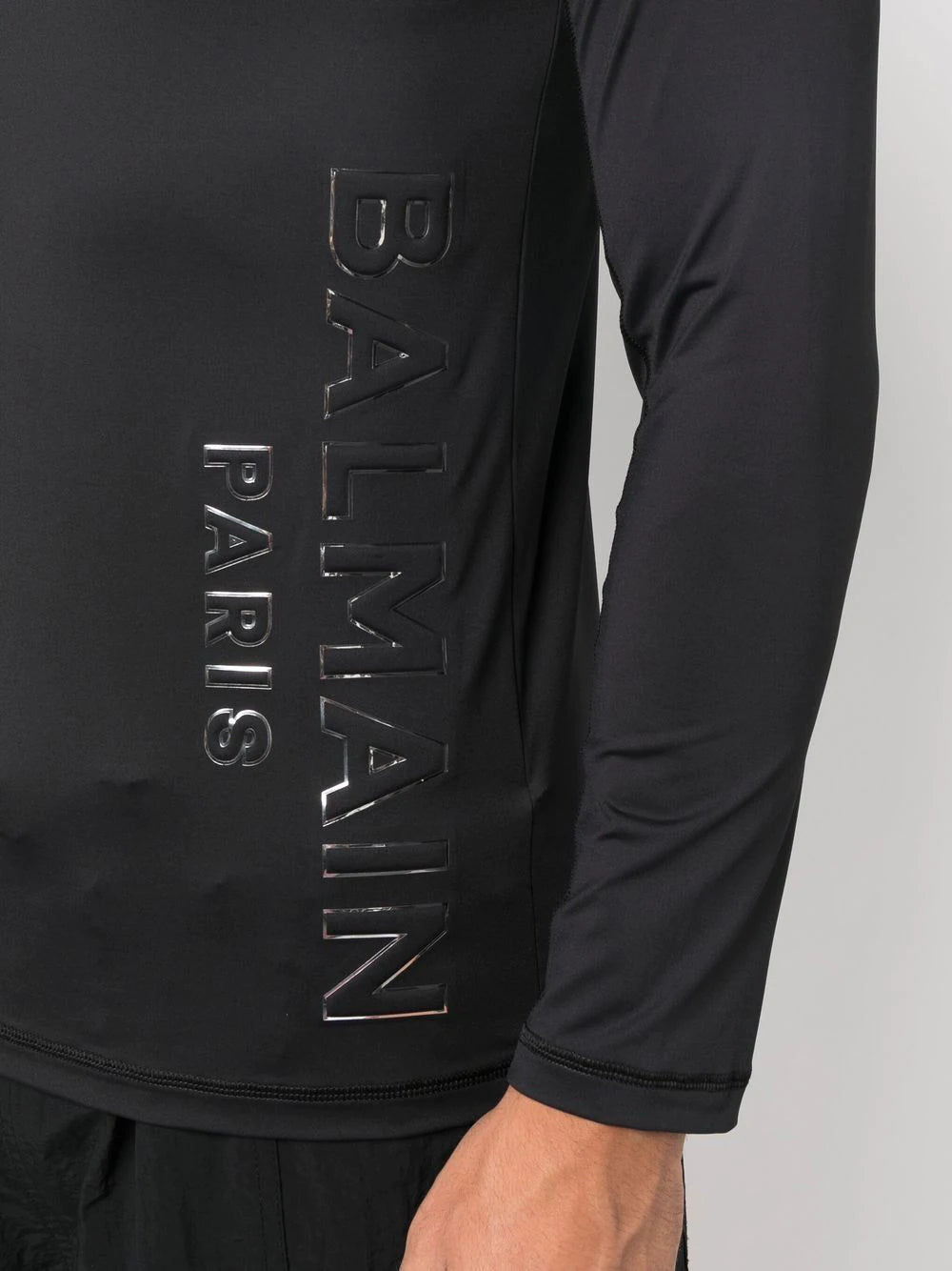 Balmain Black Logo Long Sleeved T-Shirt