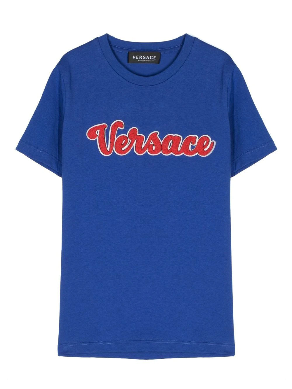 Versace Kids Blue Varsity Script T-shirt