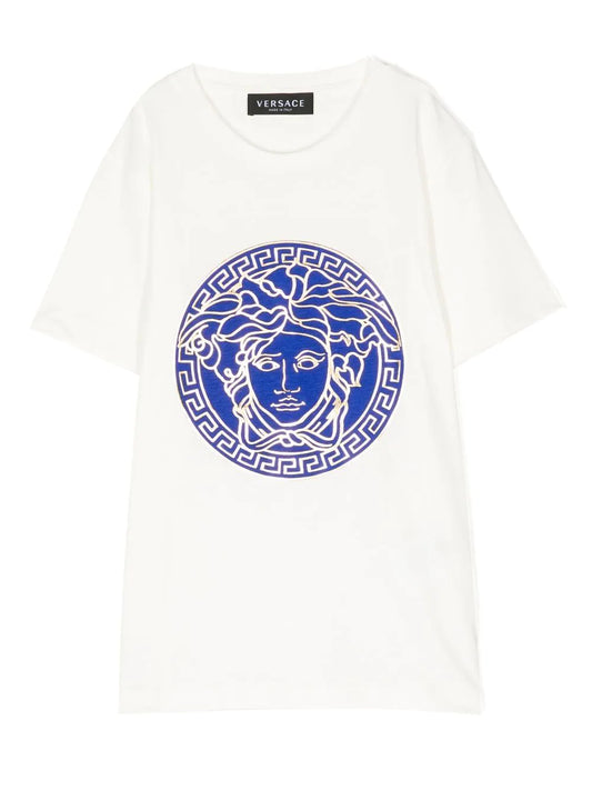Versace Kids White & Blue Medusa T-shirt