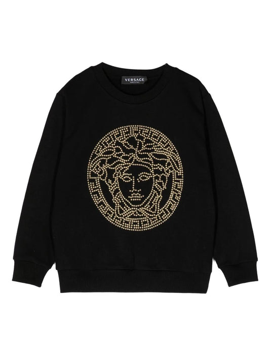Versace Kids Black Medusa Studded Sweatshirt