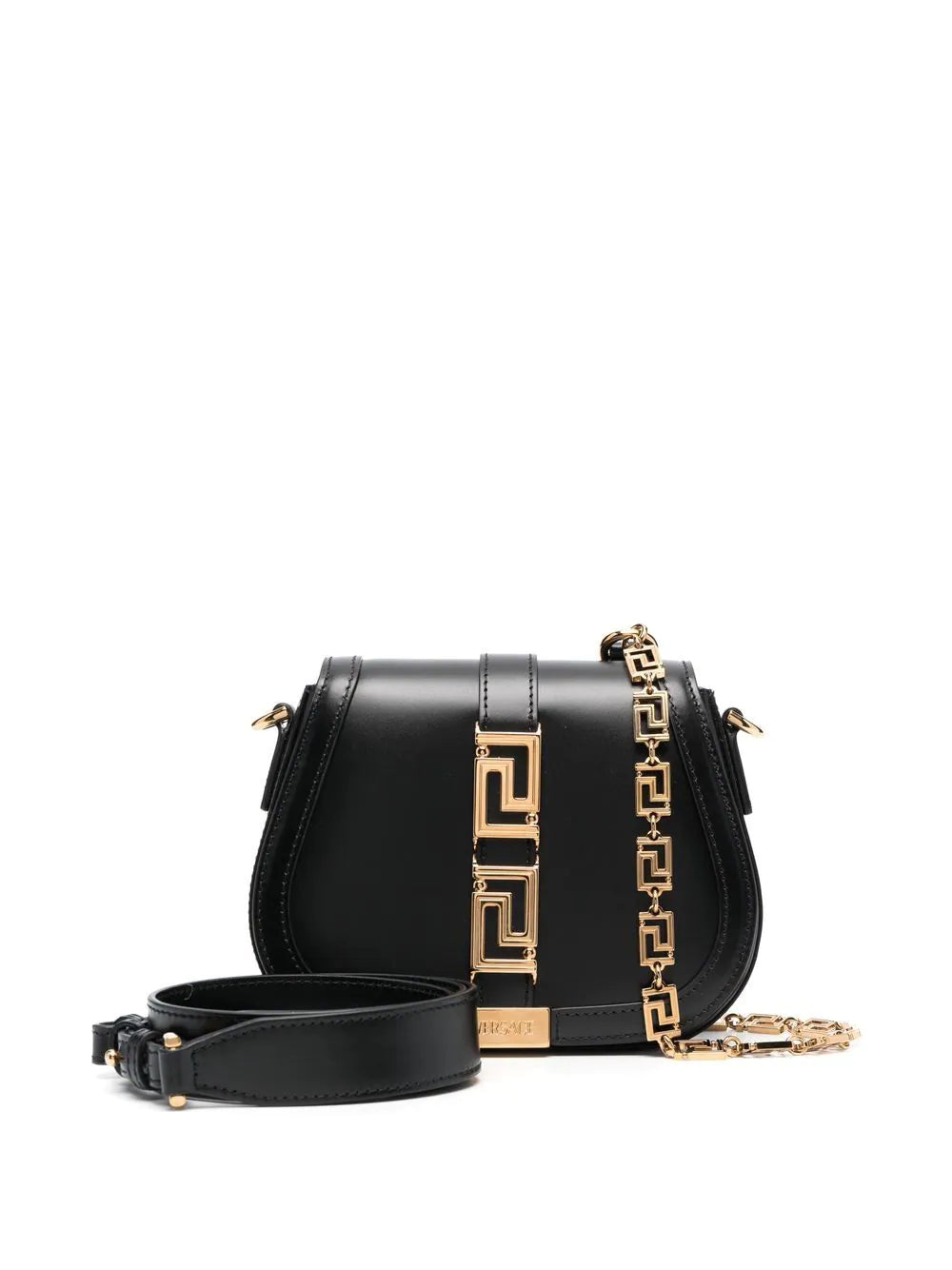 Versace Black Greca Goddess Small Shoulder Bag