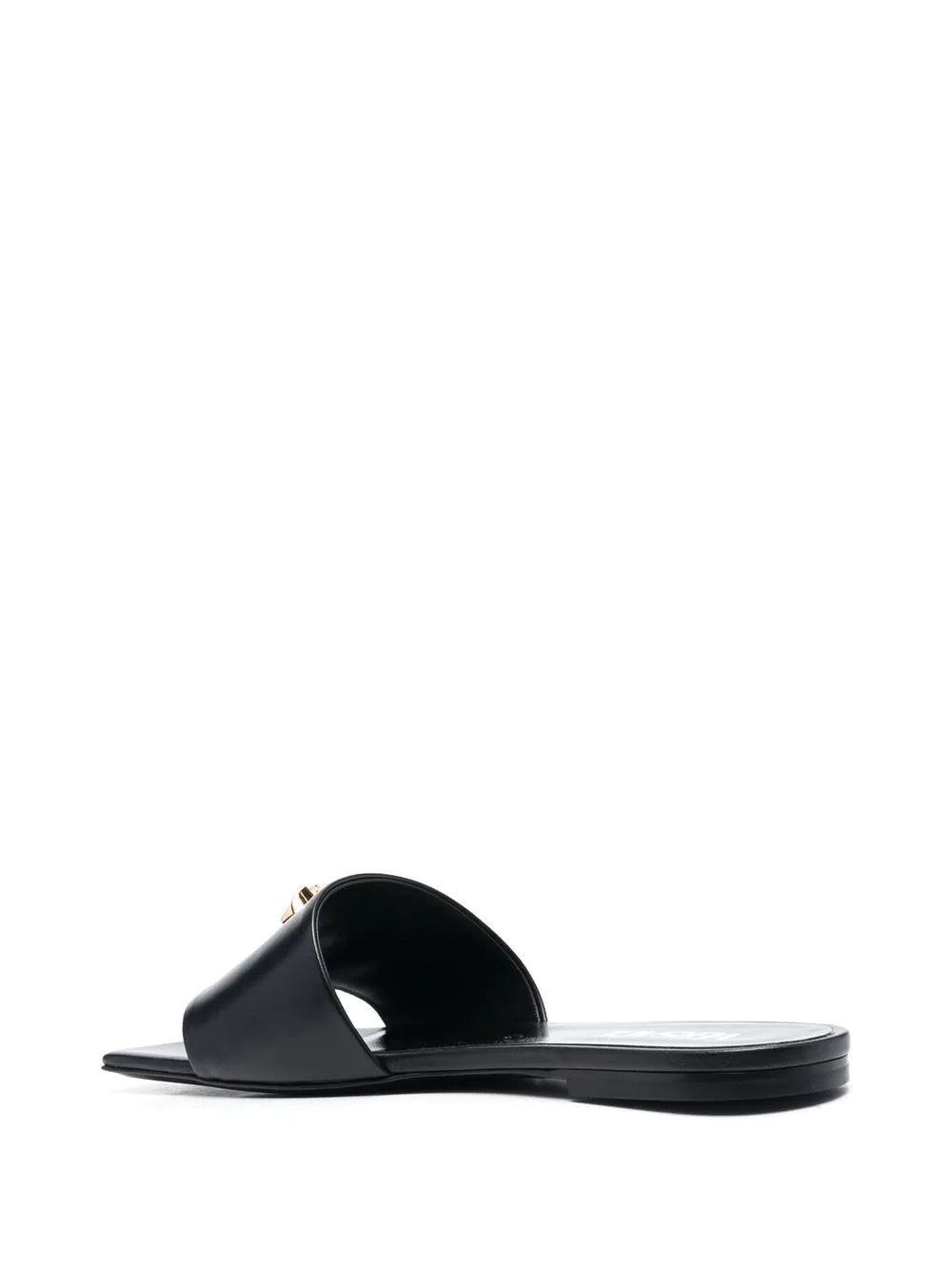 Versace Black La Medusa Flat Sandals