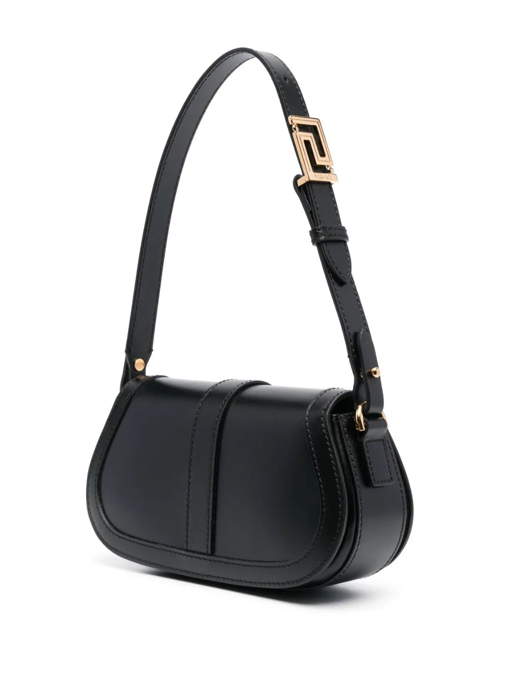 Versace Black with Gold Greca Goddess Mini Shoulder Bag