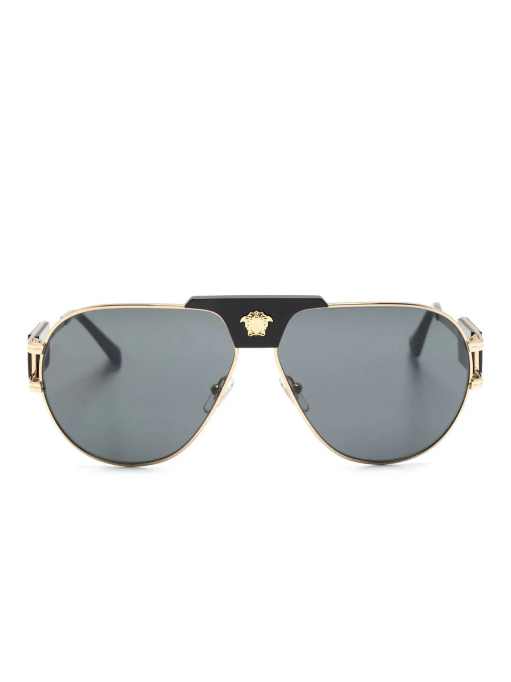 Versace Black & Gold Medusa Polar Grey Sunglasses