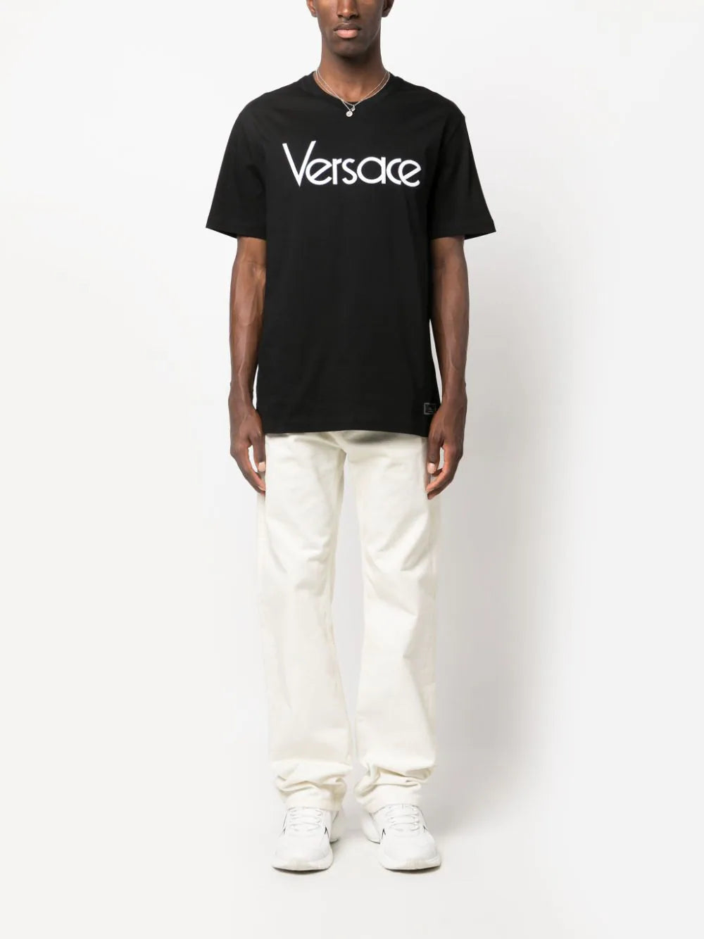 Versace Black Embroidered Tribute T-shirt