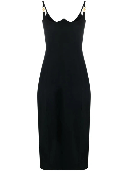 Versace Black Satin Cocktail Dress