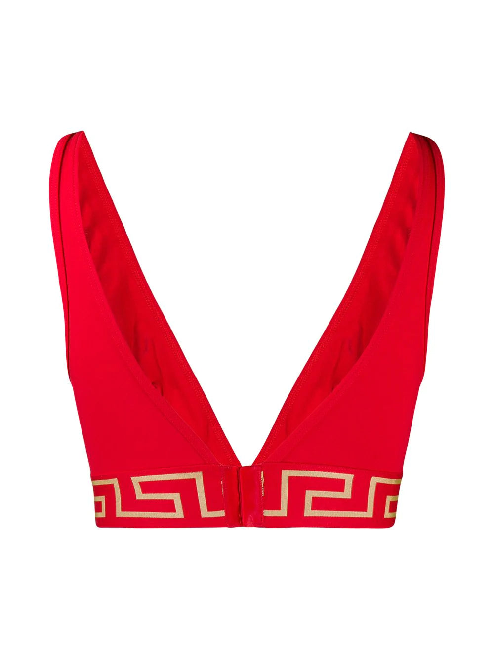 Versace Red Greek Key Triangle Bra