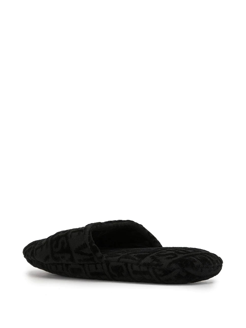 Versace Black Medusa Embroidered Terricloth Slippers