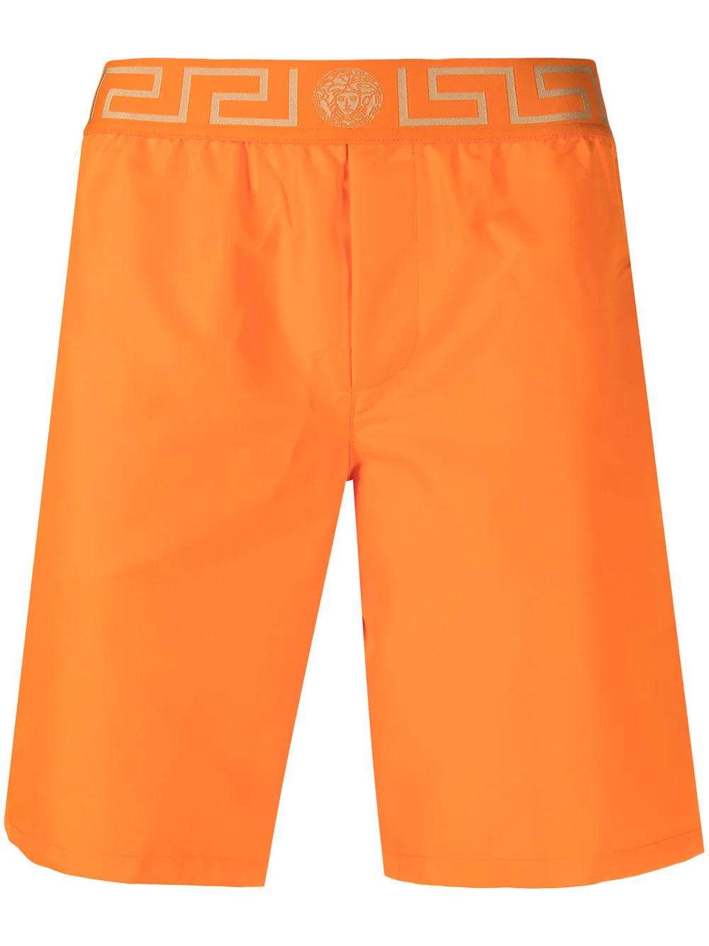 Versace Orange Greca Border Swim Shorts