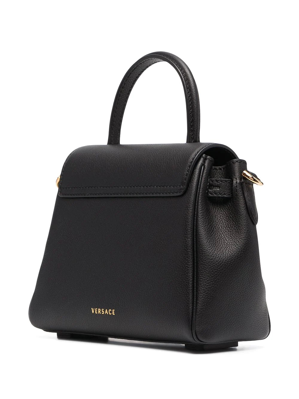 Versace Black La Medusa Leather Small Handbag