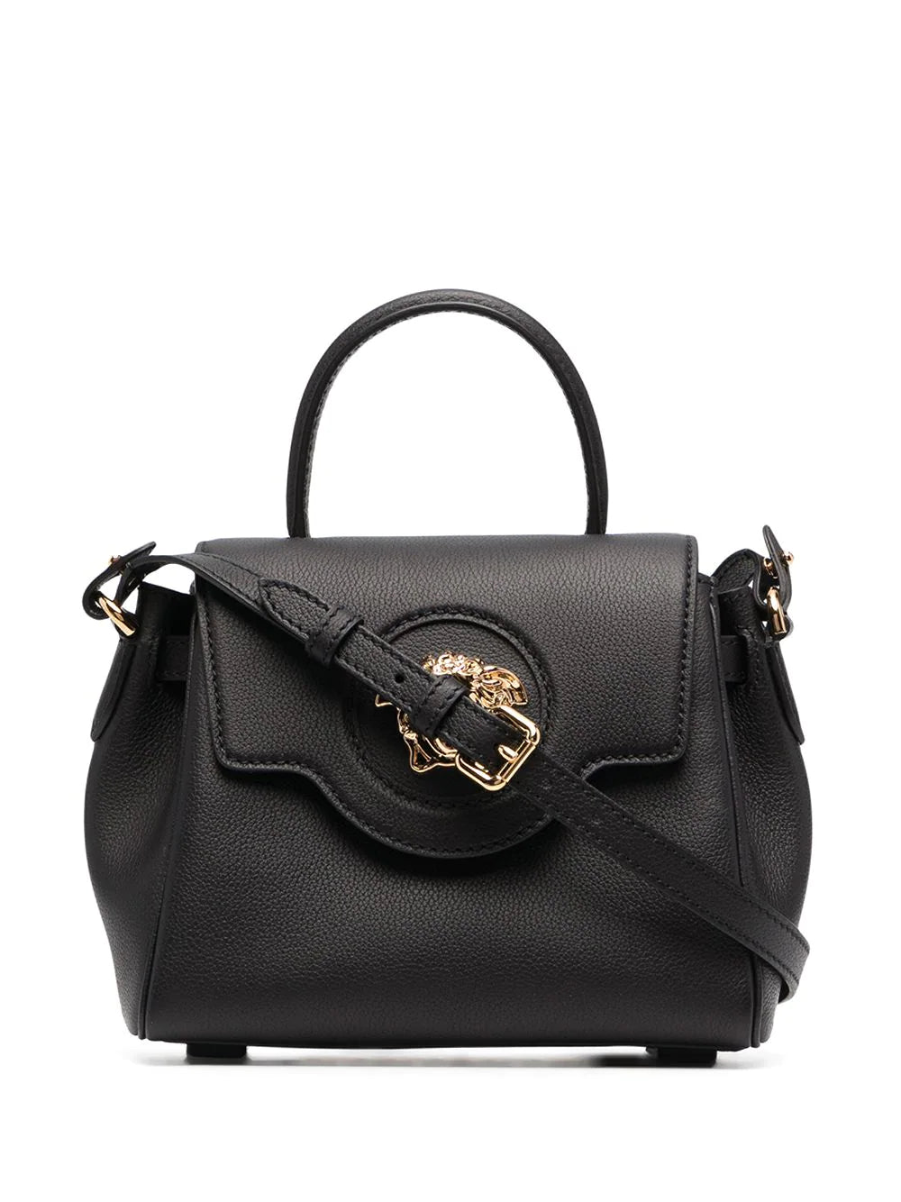 Versace Black La Medusa Leather Small Handbag