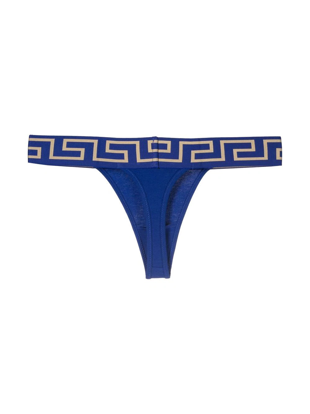 Versace Blue Greek Key Thong