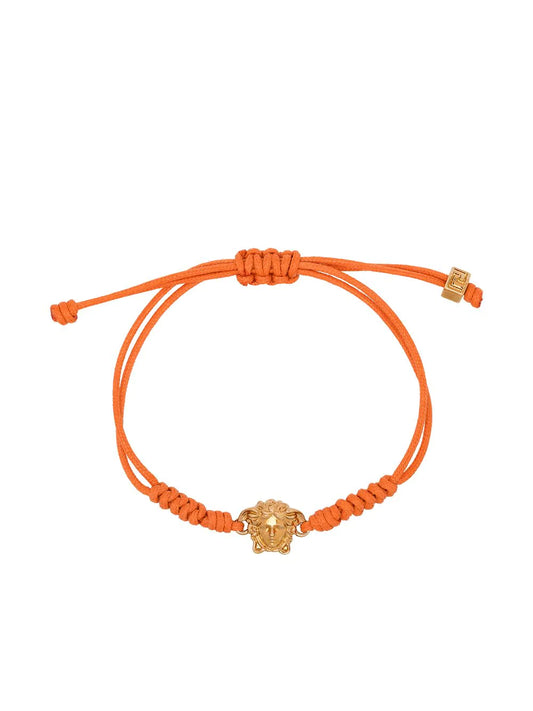 Versace Orange Macrame Medusa Bracelet