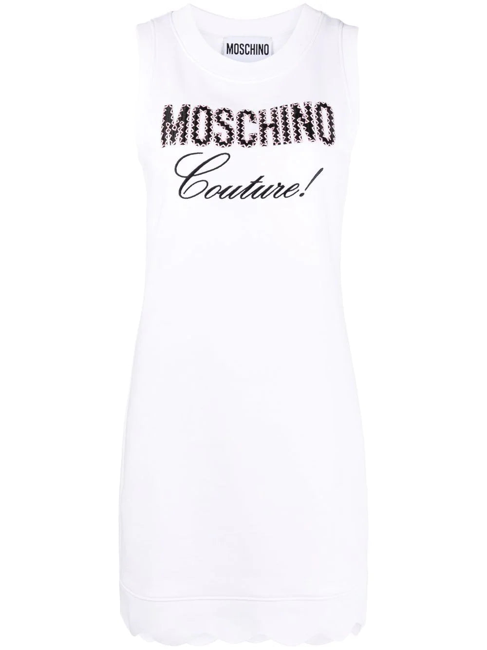 Moschino White Scalloped Sleeveless Dress