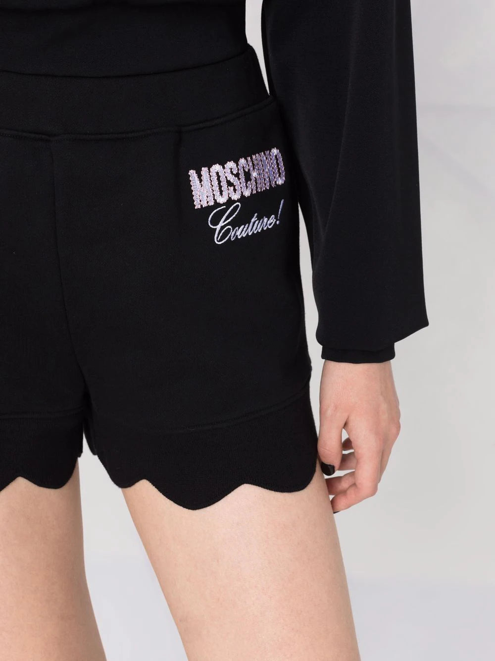 Moschino Black Scalloped Shorts