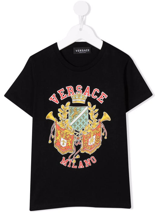 Versace Kids Black Royal Rebellion T-shirt