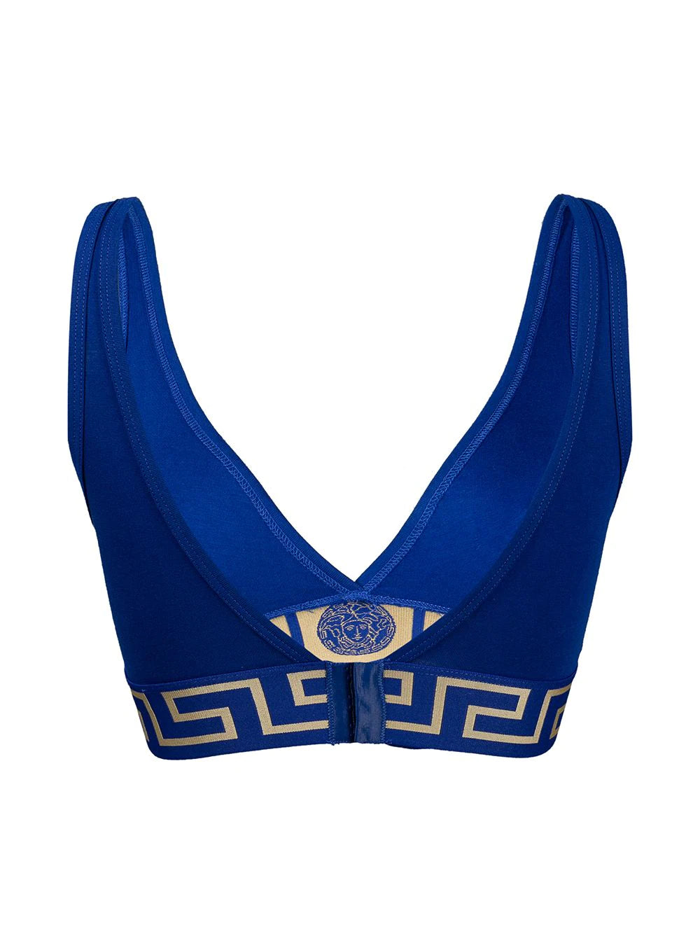 Versace Blue Greek Key Triangle Bra