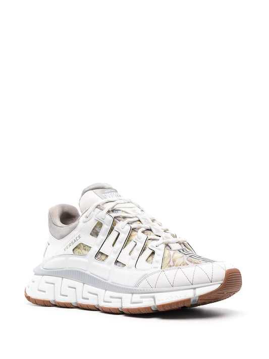 Versace White Barocco Trigreca Sneakers
